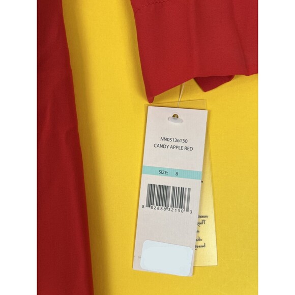 Nanette Lepore Gathered Waist Dress Womens 10 Red Knee-Length 3/4 Sleeves NWT - Picture 4 of 8